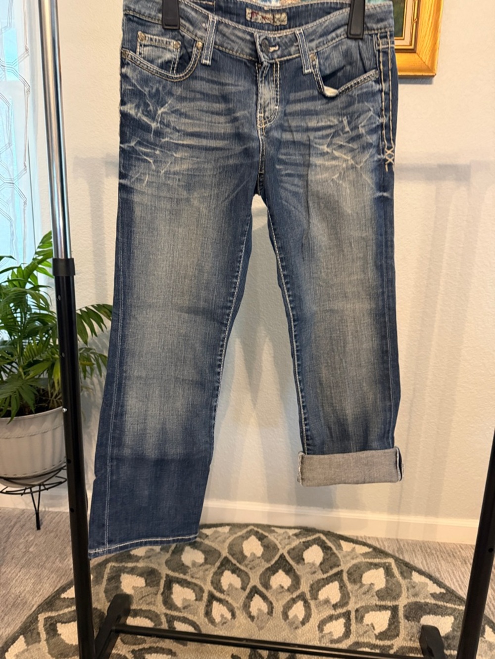 BKE Blue Denim Jeans with Branded Button